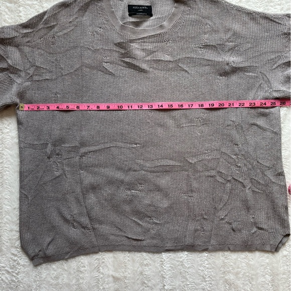 All Saints oversized distressed half sleeve sz L - Picture 2 of 8